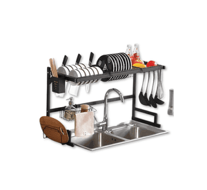 Escurridor Trastes Platos Fregadero 2 Niveles Ajustable Acero al Carbono Inox