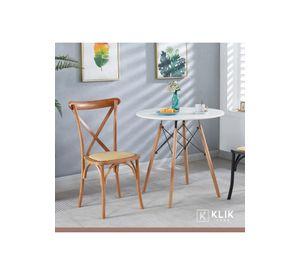 Pack de 4 Sillas Crossback Madera Rattan Natural