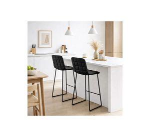 Pack de 2 Taburetes Milano Cuero Sintetico con Patas Metálicas Estilo Industrial