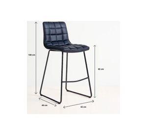 Pack de 2 Taburetes Milano Cuero Sintetico con Patas Metálicas Estilo Industrial
