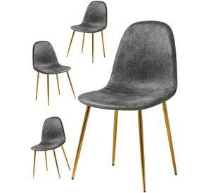 SILLA MURCIA DORADA PARA COMEDOR DE GAMUZA - 4 UNIDADES