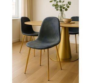 SILLA MURCIA DORADA PARA COMEDOR DE GAMUZA - 4 UNIDADES
