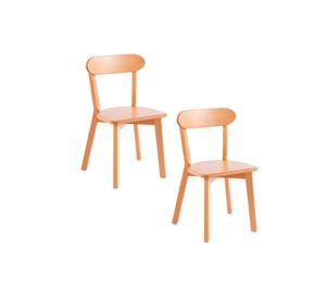 Pack de 2 Sillas Fresno de Madera - Natural