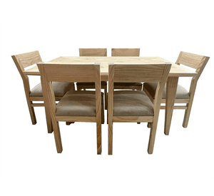 Comedor Vendetta 90x150 6 sillas beige
