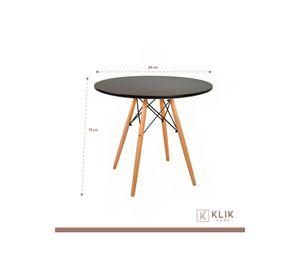 Comedor Eames negro redondo 80cm - 4 Sillas tulip negras