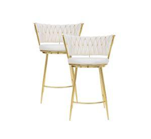 TABURETE FIJO DORADO O SILLA DE BAR 66 CM QUEEN - 2 UNID