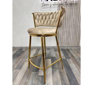 TABURETE FIJO DORADO O SILLA DE BAR 66 CM QUEEN - 2 UNID