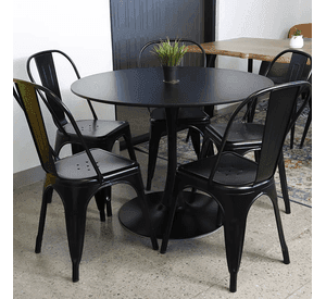 MESA REDONDA MODERNA TULIP 80CM CON BASE METALICA