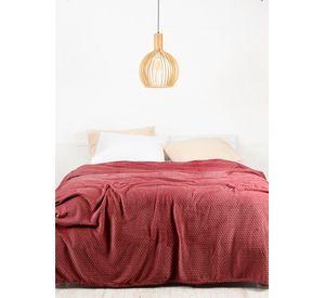 Frazada Coral Embossed 2 P Burdeo