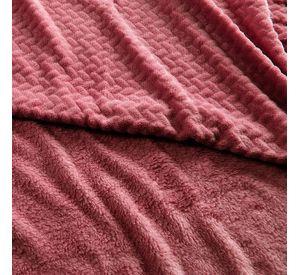 Frazada Coral Embossed 2 P Burdeo