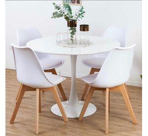 MESA REDONDA MODERNA TULIP 80CM CON BASE METALICA