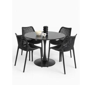 COMEDOR EXTERIOR 4 PUESTOS CITY TULIP 80 CM NEGRO