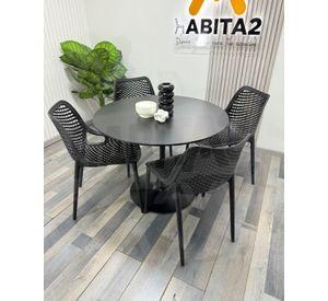 COMEDOR EXTERIOR 4 PUESTOS CITY TULIP 80 CM NEGRO
