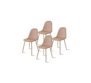 Pack de 4 Sillas Spoon Terciopelo - Beige