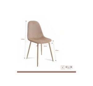 Pack de 4 Sillas Spoon Terciopelo - Beige