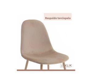 Pack de 4 Sillas Spoon Terciopelo - Beige