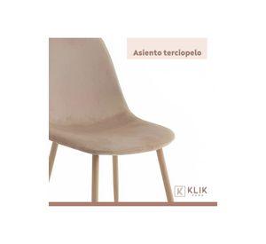 Pack de 4 Sillas Spoon Terciopelo - Beige