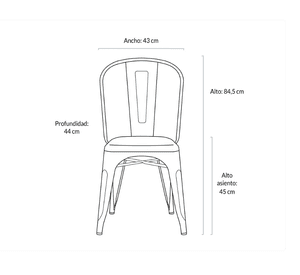 SILLA TOLIX METALICAS PARA RESTAURANT O TERRAZA RESISTENTE