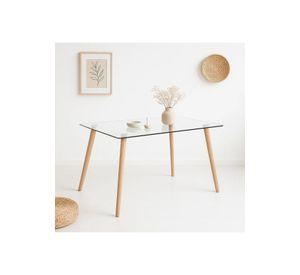 Mesa de Comedor Vidrio Rectangular Nórdica 140x90 cm