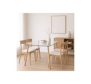 Mesa de Comedor Vidrio Rectangular Nórdica 140x90 cm