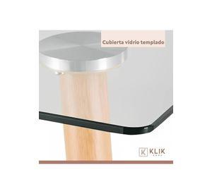 Comedor Mesa de Vidrio Rectangular 120x80 + 6 Sillas Eames Blancas