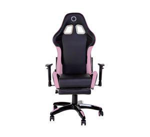 Silla Gamer Nibio Destroyer Reclinable 180° Apoyapies Cuero PU Rosa