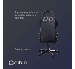 Silla Gamer Nibio Destroyer Reclinable 180° Apoyapies Cuero PU Rosa