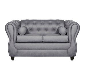 SOFÁ 2 CUERPOS CHESTERFIELD GRIS