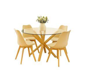 COMEDOR VIDRIO 120 CM CROSS REDONDO - 4 PUESTOS