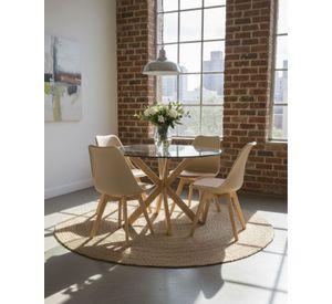 COMEDOR VIDRIO 120 CM CROSS REDONDO - 4 PUESTOS