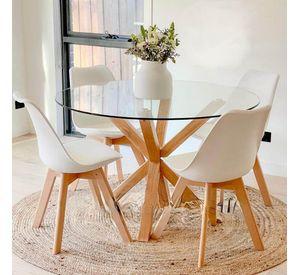 COMEDOR VIDRIO 120 CM CROSS REDONDO - 4 PUESTOS