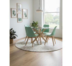COMEDOR VIDRIO 120 CM CROSS REDONDO - 4 PUESTOS