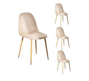 PACK 4 SILLAS PARA COMEDOR TERCIOPELO METAL TRENDY TOP