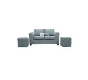 Sof 2 Cuerpos Tela Poli ster Gris Fancy Hogar