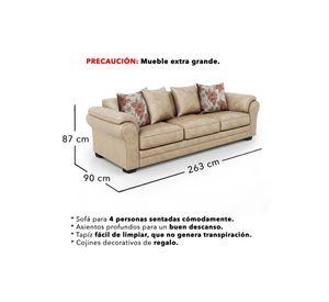 Sofá 4 Cuerpos XL Con Resorte Estructural Grandón Envejecido