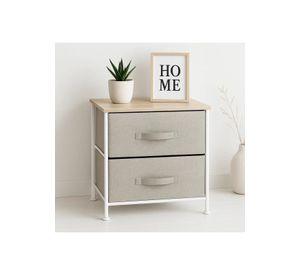 Pack de 2 Veladores con Cajones de Tela - Gris
