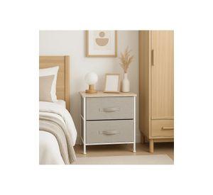 Pack de 2 Veladores con Cajones de Tela - Gris