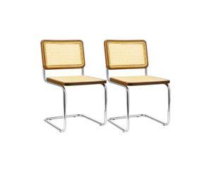PACK 2 SILLAS DE MADERA Y RATTAN BREUER - WALNUT
