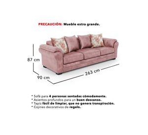 Sofá 4 Cuerpos XL Con Resorte Estructural Grandón Envejecido