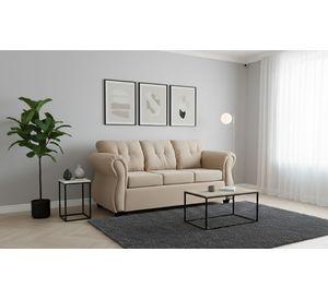 Sofa pufer 3 cuerpos beige