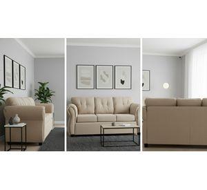 Sofa pufer 3 cuerpos beige