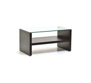 Mesa de centro moderna madera walnut wood vidrio