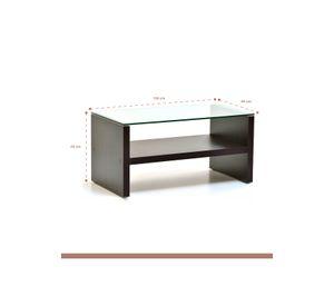 Mesa de centro moderna madera walnut wood vidrio