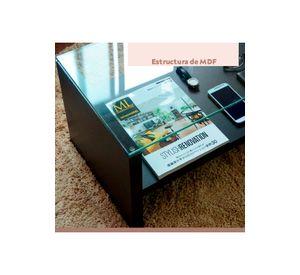 Mesa de centro moderna madera walnut wood vidrio