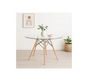 Mesa de Comedor Eames 100cm redonda vidrio