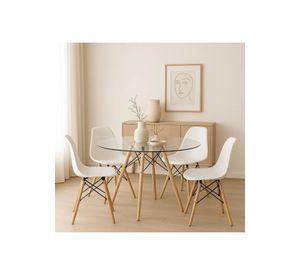 Mesa de Comedor Eames 100cm redonda vidrio