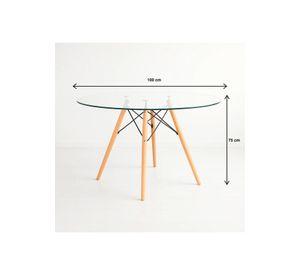 Mesa de Comedor Eames 100cm redonda vidrio