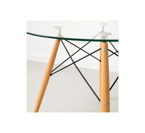 Mesa de Comedor Eames 100cm redonda vidrio