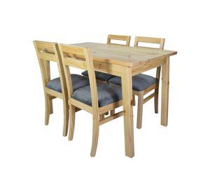 Comedor Castilla 4 Sillas Tapiz Gris