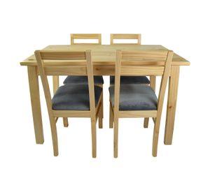 Comedor Castilla 4 Sillas Tapiz Gris